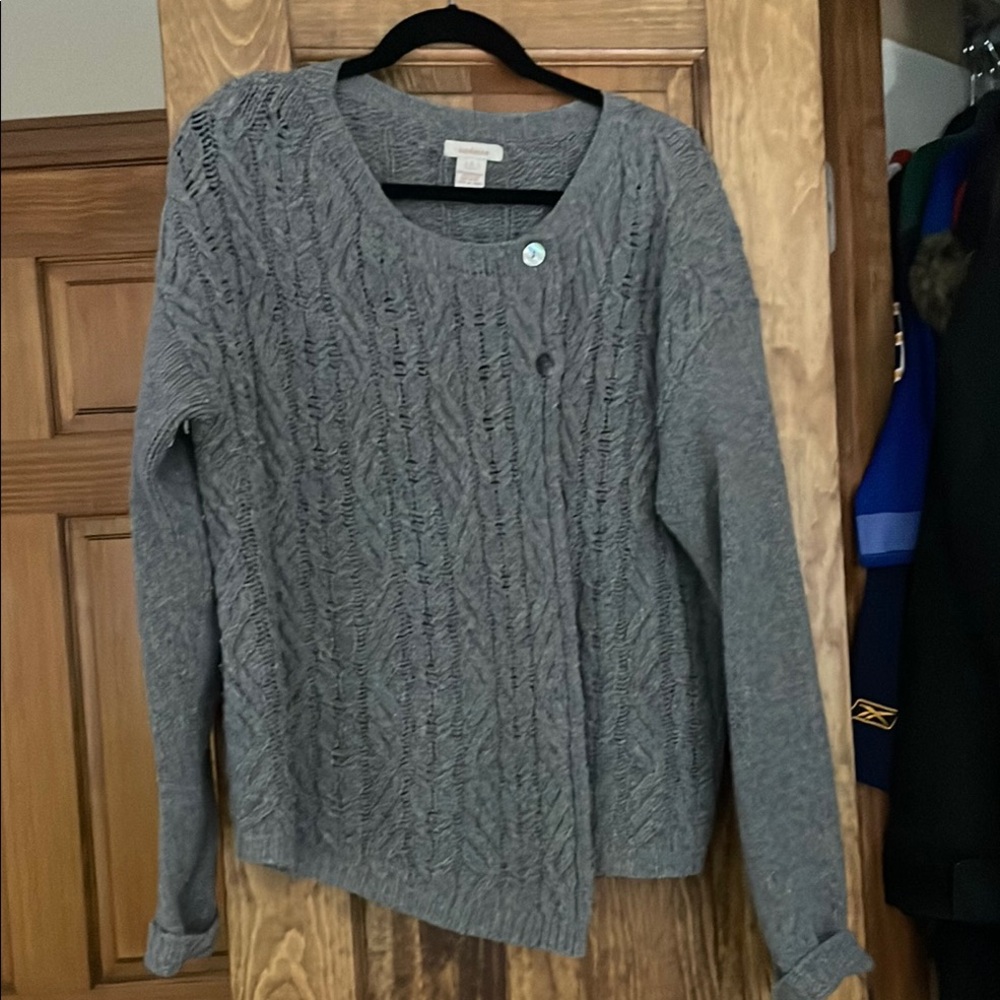 Gray Cable Knit Women's Sweater